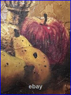 Vtg. Fine Art Heavy Impasto Hand Painted Oil Still Life SIGNED MYSTERY ARTIST
