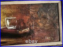 Vtg. Fine Art Heavy Impasto Hand Painted Oil Still Life SIGNED MYSTERY ARTIST