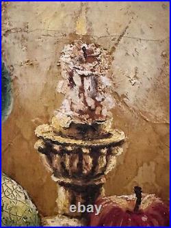 Vtg. Fine Art Heavy Impasto Hand Painted Oil Still Life SIGNED MYSTERY ARTIST