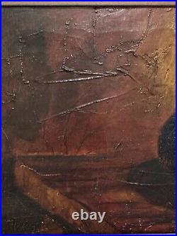 Vtg. Fine Art Heavy Impasto Hand Painted Oil Still Life SIGNED MYSTERY ARTIST