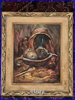 Vtg. Fine Art Post Impressionism Painting Oil Still Life SIGNED MYSTERY ARTIST