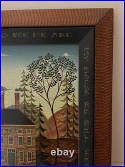 Vtg Folk Art Painting On Board D. Masters Kriebel Signed House Dogs Joshua 2415