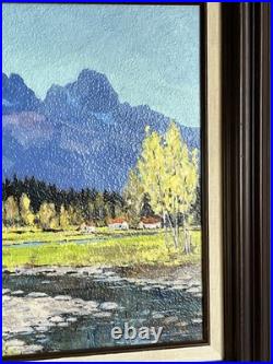 Vtg Framed Landscape Painting Tetons Jackson Hole Signed Anna R Spiess Utah