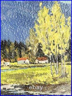 Vtg Framed Landscape Painting Tetons Jackson Hole Signed Anna R Spiess Utah