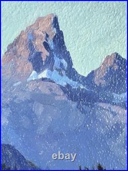 Vtg Framed Landscape Painting Tetons Jackson Hole Signed Anna R Spiess Utah