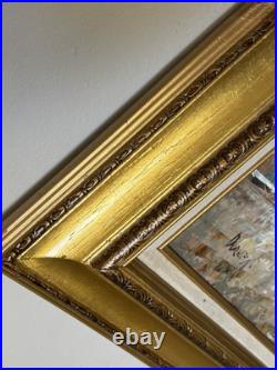 Vtg Framed Oil Painting, Paris Arc de Triomphe 20x 33 (canvas) Signed Burnett