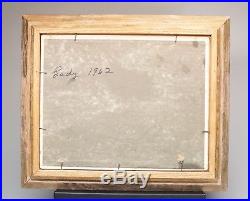 Vtg Framed Oil on Canvas Panel Collie Dog Signed M L Briggs 12.5 Dated 1962