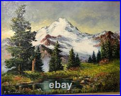 Vtg Frances Trusdell Mount Baker Baker Lake Signed Original Oil Painting 23x19