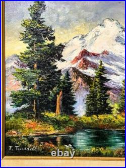 Vtg Frances Trusdell Mount Baker Baker Lake Signed Original Oil Painting 23x19