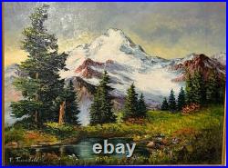 Vtg Frances Trusdell Mount Baker Baker Lake Signed Original Oil Painting 23x19 Vtg Frances Trusdell Mount Baker Baker Lake Signed Original Oil Painting 23x19