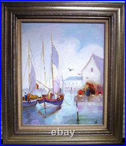 Vtg Impressionist Oil Painting on Canvas Yoli Yolanda Razzetto Signed Framed