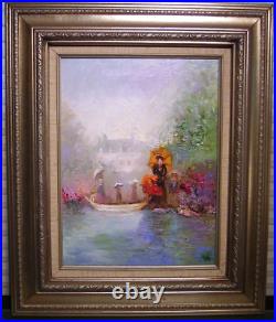 Vtg Impressionist Oil Painting on Canvas Yoli Yolanda Razzetto Signed Framed