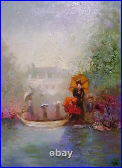 Vtg Impressionist Oil Painting on Canvas Yoli Yolanda Razzetto Signed Framed