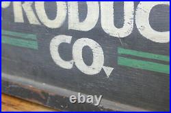 Vtg Industrial Hand Painted 22 Advertising Trade Wood Sign Wallace Produce