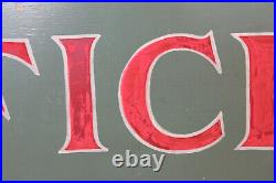 Vtg Industrial Office Metal Hand Painted Factory Advertising Sign 30x10