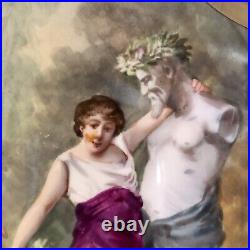Vtg Limoges Hand Painted Art Deco Maidens Portrait Plaque Charger Signed Dubois