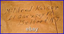 Vtg MCM 18 x 14 White POODLE Dog Rhinestone Collar PAINTING on Red Velvet Signed