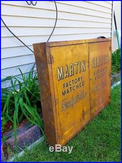 Vtg Martin Senour Paints Auto Gas & Oil Service Station Advertising Sign Cabinet