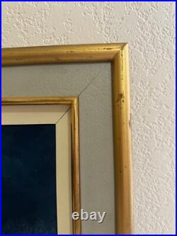 Vtg Mid Century 1966 Oscar Parra Signed Oil Painting Tarde Azul Blue Afternoon