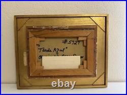 Vtg Mid Century 1966 Oscar Parra Signed Oil Painting Tarde Azul Blue Afternoon