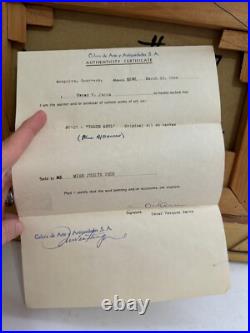 Vtg Mid Century 1966 Oscar Parra Signed Oil Painting Tarde Azul Blue Afternoon