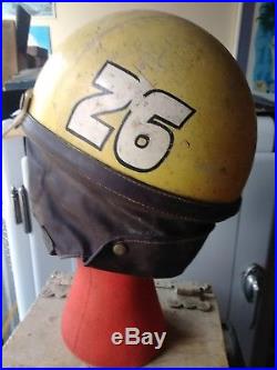 Vtg Motorcycle Racing Helmet Custom Paint Calif Artist Signed SPIN OUT KID