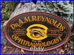 Vtg Opthamologist Eye Doctor Exam Wood Wooden Sign Hand Painted Handmade Wash DC