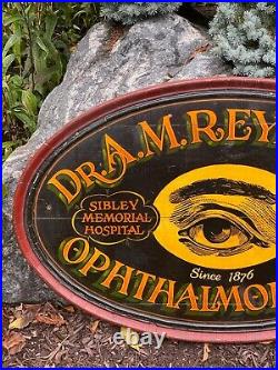 Vtg Opthamologist Eye Doctor Exam Wood Wooden Sign Hand Painted Handmade Wash DC