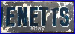 Vtg Original Hand Painted Metal 3' Sign Advertising Motel Kitchenetts Rooms Ooak