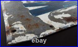 Vtg Original Hand Painted Metal 3' Sign Advertising Motel Kitchenetts Rooms Ooak