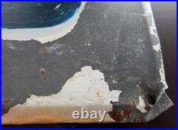 Vtg Original Hand Painted Metal 3' Sign Advertising Motel Kitchenetts Rooms Ooak