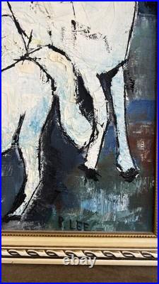 Vtg Original MCM Abstract Motion ArtHorse Painting Signed P. Lee Framed Wall Art Vtg Original MCM Abstract Motion ArtHorse Painting Signed P. Lee Framed Wall Art