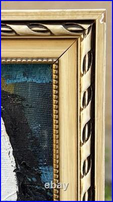 Vtg Original MCM Abstract Motion ArtHorse Painting Signed P. Lee Framed Wall Art