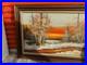 Vtg Original Signed G WHITMAN Landscape Oil Painting 44X33Read Description
