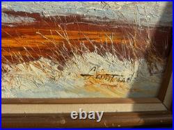 Vtg Original Signed G WHITMAN Landscape Oil Painting 44X33Read Description