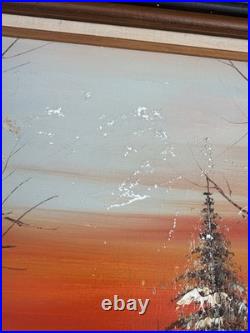 Vtg Original Signed G WHITMAN Landscape Oil Painting 44X33Read Description