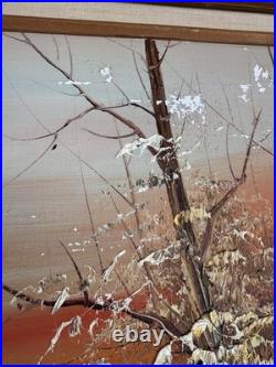 Vtg Original Signed G WHITMAN Landscape Oil Painting 44X33Read Description