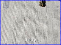 Vtg. Original painting boat at dock, maybe New England. Signed, on board Vtg. Original painting boat at dock, maybe New England. Signed, on board