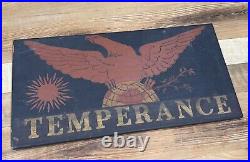 Vtg Painted Temperance Prohibition Eagle Wall Tavern Bar Sign Americana Folkart