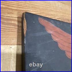 Vtg Painted Temperance Prohibition Eagle Wall Tavern Bar Sign Americana Folkart