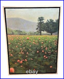 Vtg Paul Miller Impressionism Oil Painting Flowers Field Landscape Signed 1967