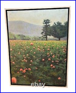 Vtg Paul Miller Impressionism Oil Painting Flowers Field Landscape Signed 1967