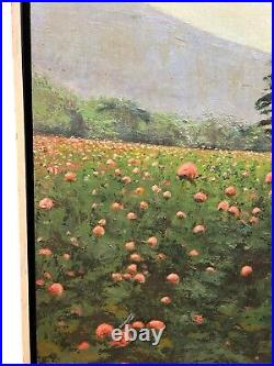 Vtg Paul Miller Impressionism Oil Painting Flowers Field Landscape Signed 1967