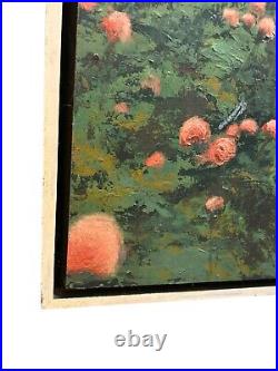 Vtg Paul Miller Impressionism Oil Painting Flowers Field Landscape Signed 1967