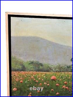 Vtg Paul Miller Impressionism Oil Painting Flowers Field Landscape Signed 1967