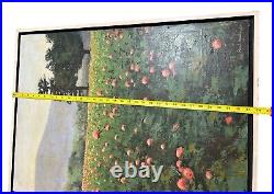 Vtg Paul Miller Impressionism Oil Painting Flowers Field Landscape Signed 1967