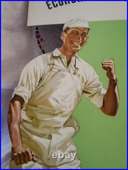 Vtg Pittsburgh Sun-Proof House Paint Counter Top Display Sign, Cardboard