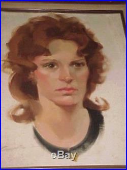 Vtg Portrait Painting SIGNED by Artist John Howard Sanden Oppenheim Art Class NY