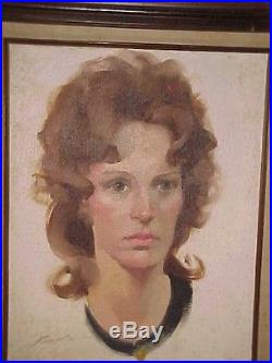 Vtg Portrait Painting SIGNED by Artist John Howard Sanden Oppenheim Art Class NY