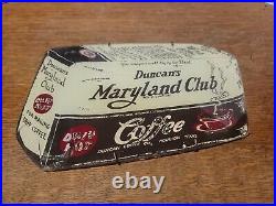 Vtg Reverse Painted Glass Advertising Duncan's Maryland Club Coffee Houston TX